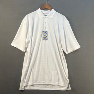 EV Run Golf Mens Large White Performance Polo Shirt EVR-DRY Moisture Wicking UPF